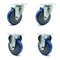 Service Caster 4 Inch Blue Polyurethane Wheel Swivel Top Plate Caster Set with 2 Rigid SCC SCC-20S414-PPUB-BLUE-2-R414-2 - alternate 1